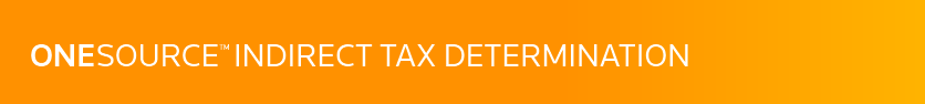 ONESOURCE INDIRECT TAX DETERMINATION